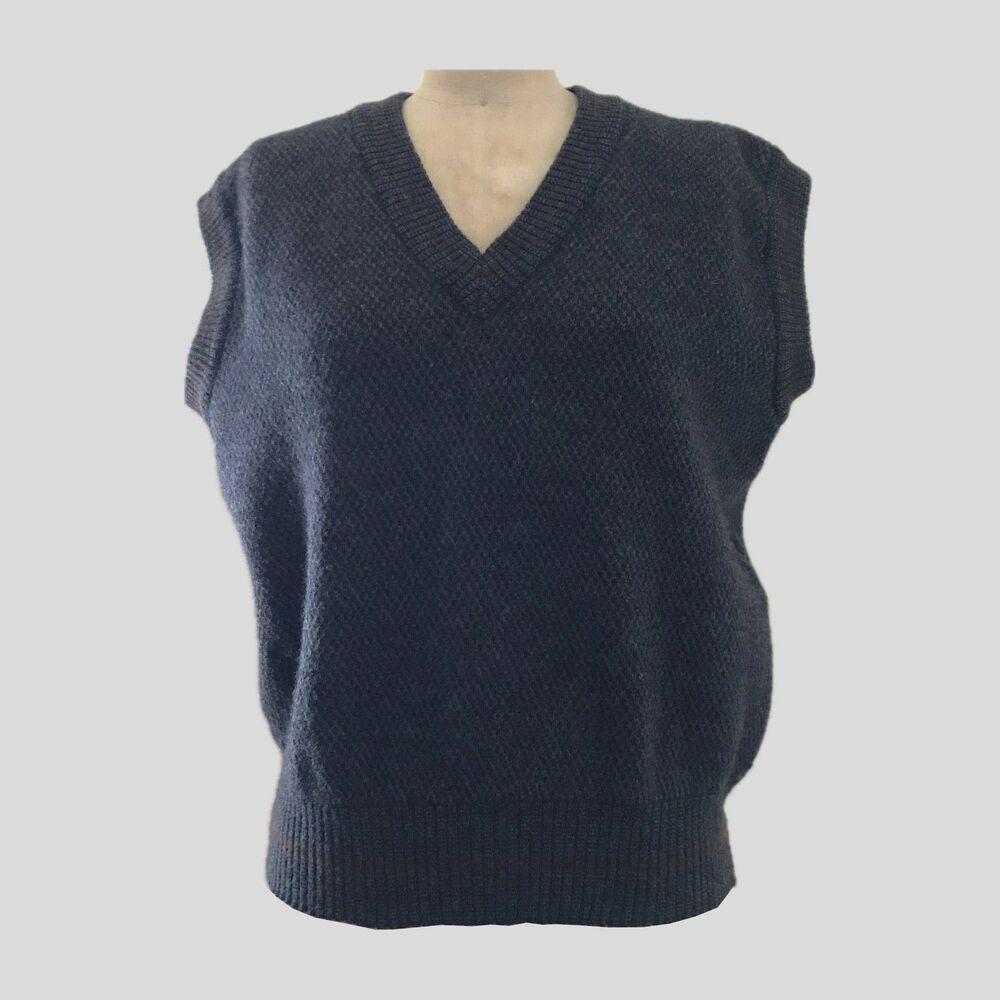 Vintage Tricots St. Raphael Gray V Neck Academia Grandpa Preppy Sweater Vest M